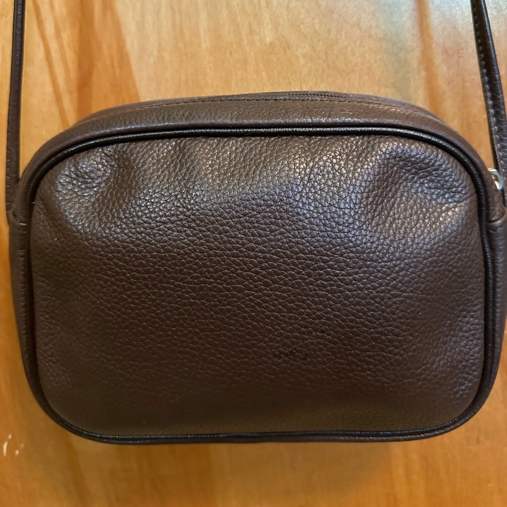 Vintage  Longchamp pebbled, leather brown shoulder bag - Picture 4 of 14